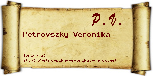 Petrovszky Veronika névjegykártya